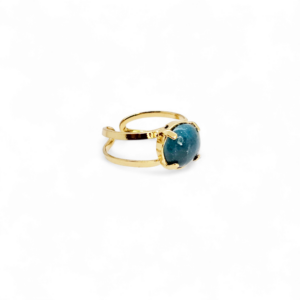 Bague en laiton doré à l'or fin et ornée d'une apatite