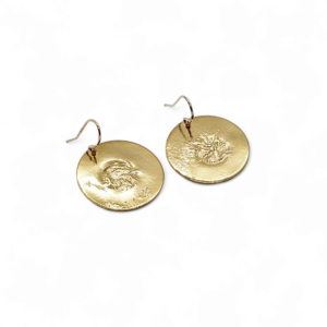 Boucles d'oreilles en laiton doré à l'or fin
