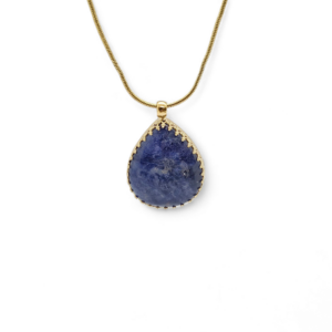 Pendentif en laiton doré à l'or fin et lapis lazuli